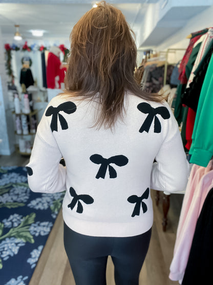 Pearl Bow Sweater Little Daisy Closet