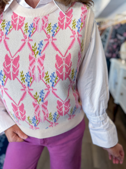 Bloom and Bow Sweater Vest THML