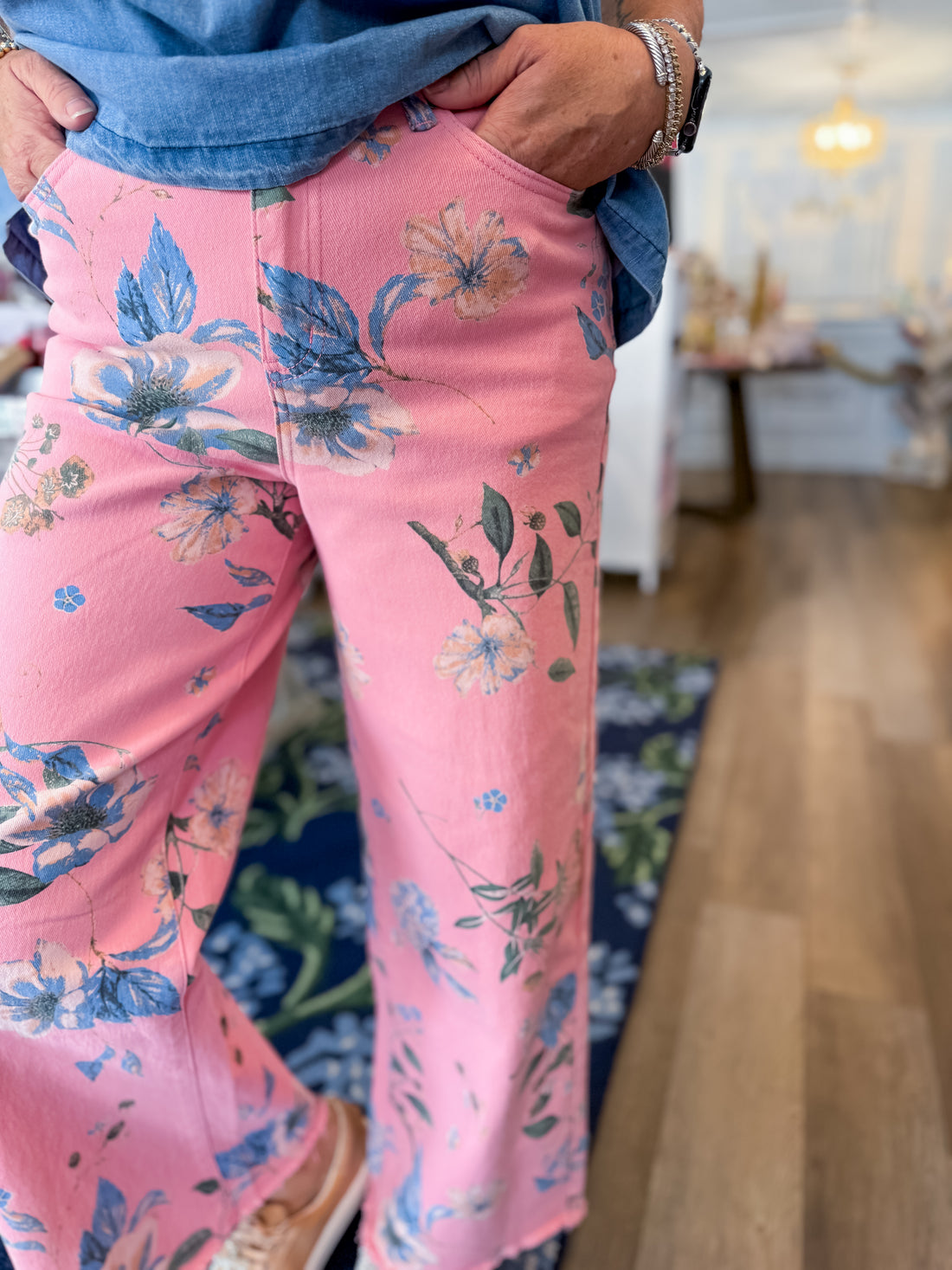 Dusty Ridge Floral Pant - Pink Threads of Grace