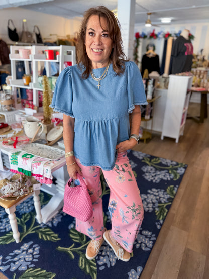 Dusty Ridge Floral Pant - Pink Threads of Grace