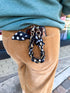 Gold Phone Chain with Scarf Black and White Dots- Short GGG Gemelli