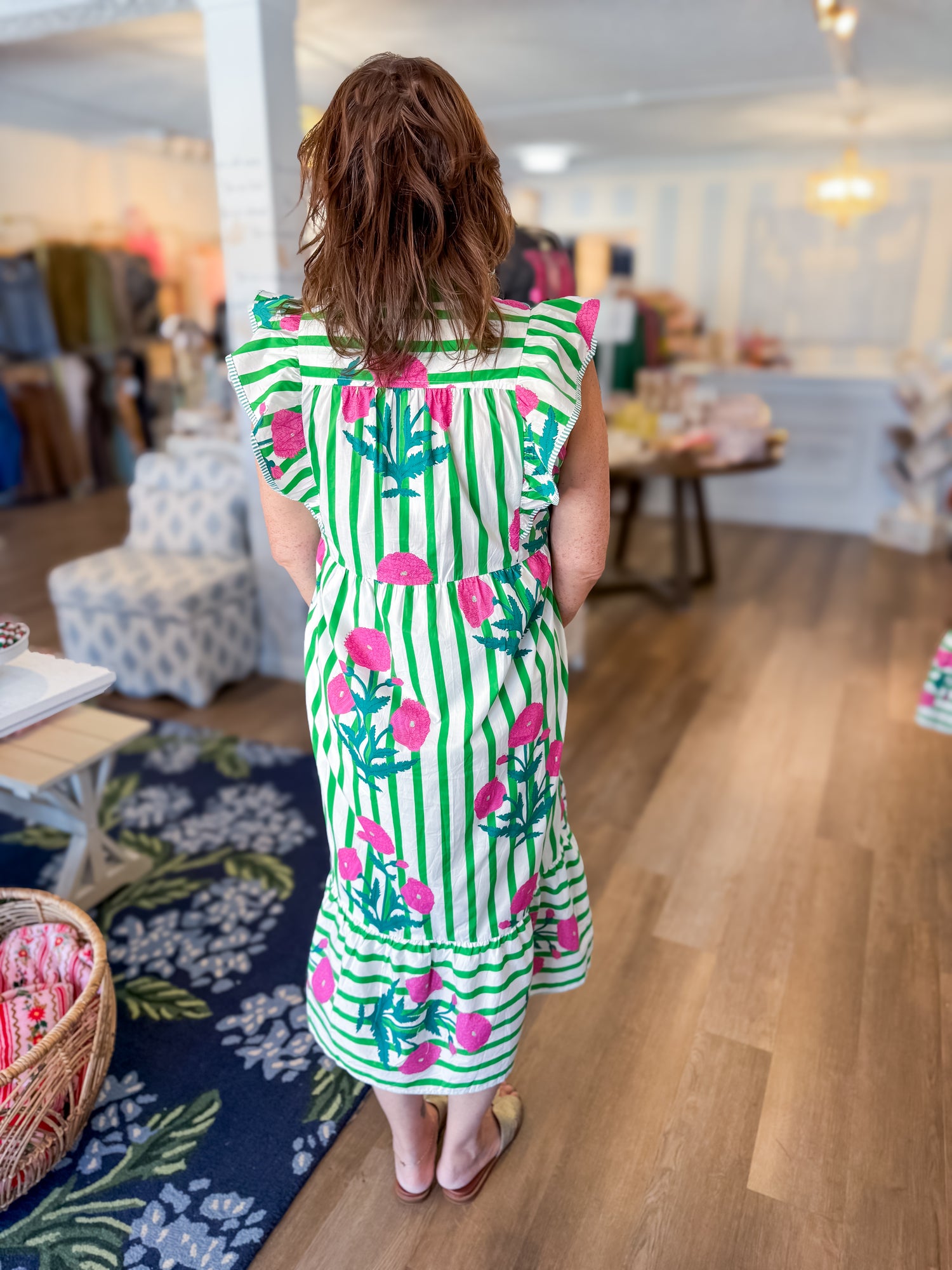 Garden Party Stripe Midi Dress Umgee