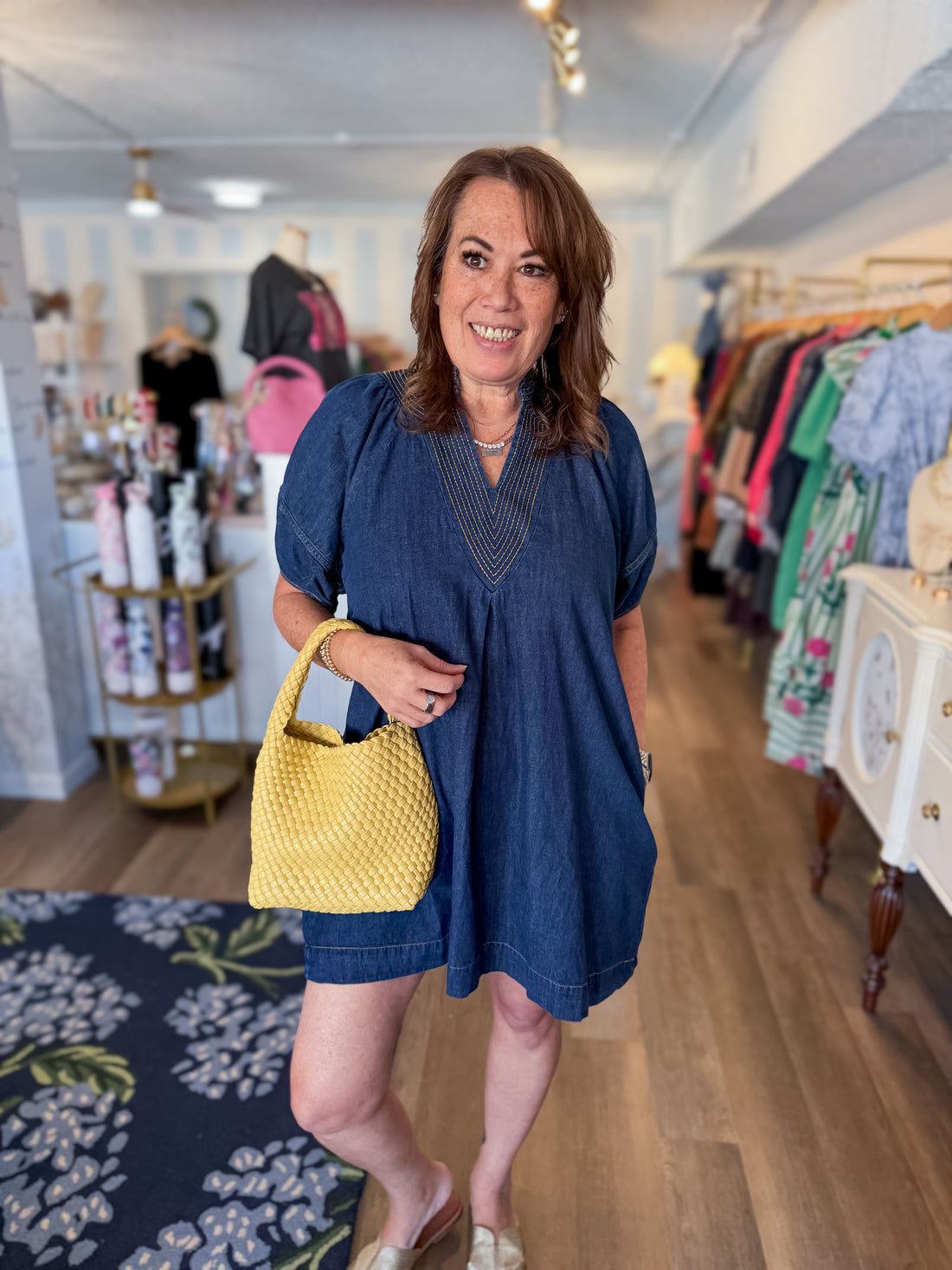 Stitch Line Denim Dress Umgee