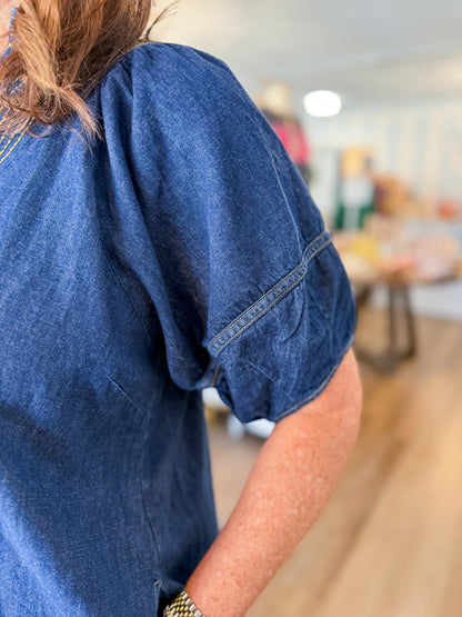 Stitch Line Denim Dress Umgee