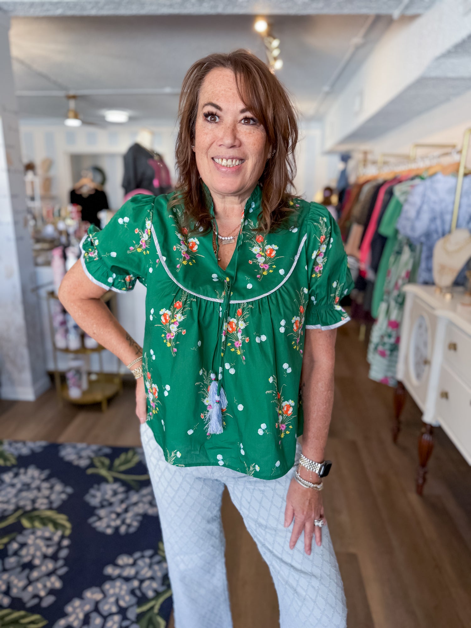 Petals &amp; Praise Blouse Threads of Grace