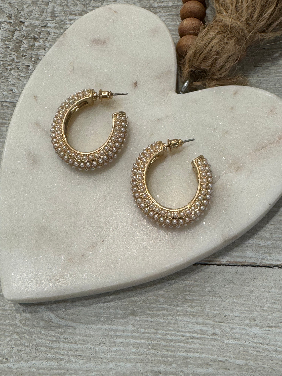 Golden Pearl Whisper Hoops