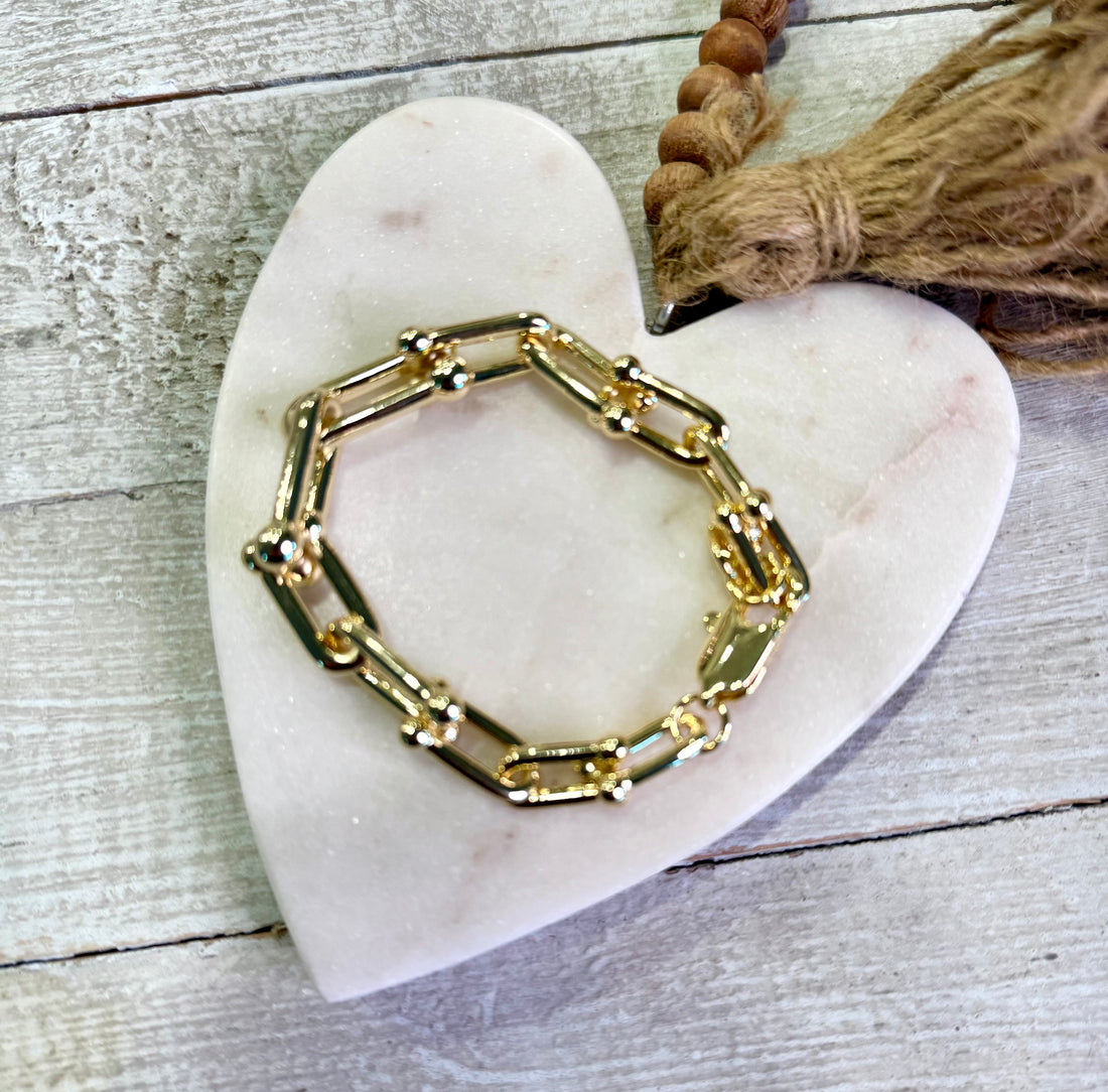 PaperClip Poise Bracelet – Gold Edition