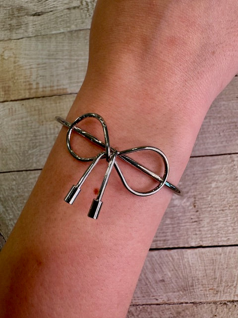 Tied in Silver Cuff