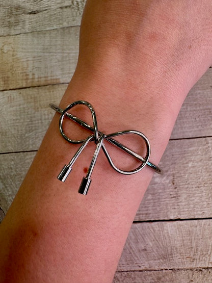Tied in Silver Cuff