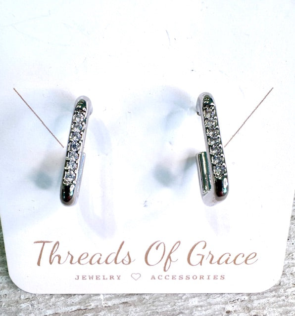 Gilded Glint Hoops – Silver