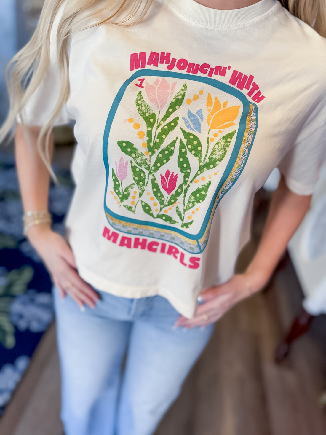 Mahjong Besties Crop Tee