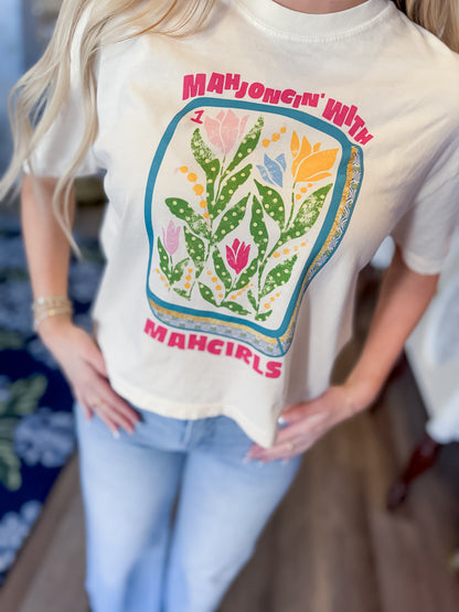 Mahjong Besties Crop Tee