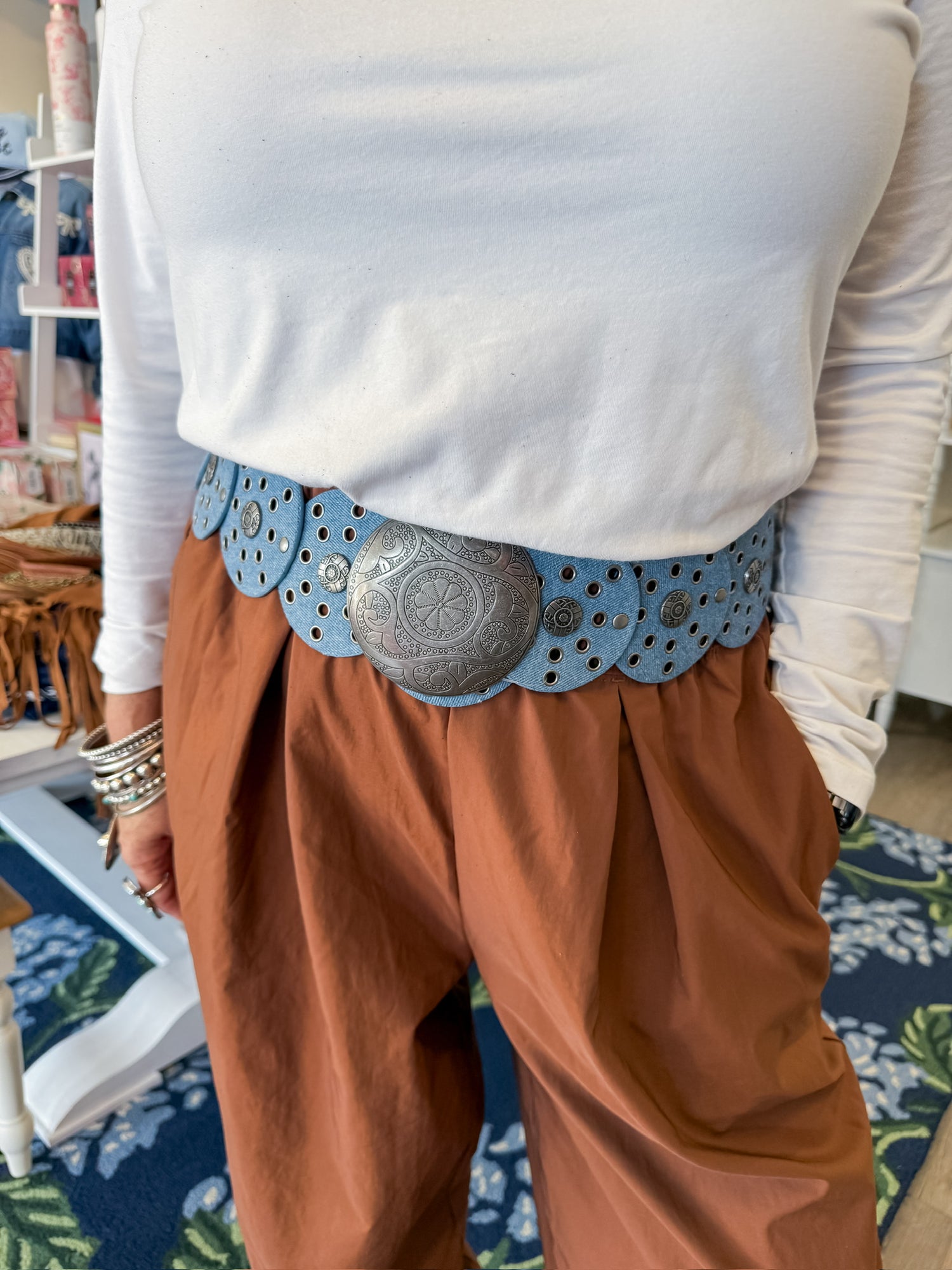 Denim Concho Belt