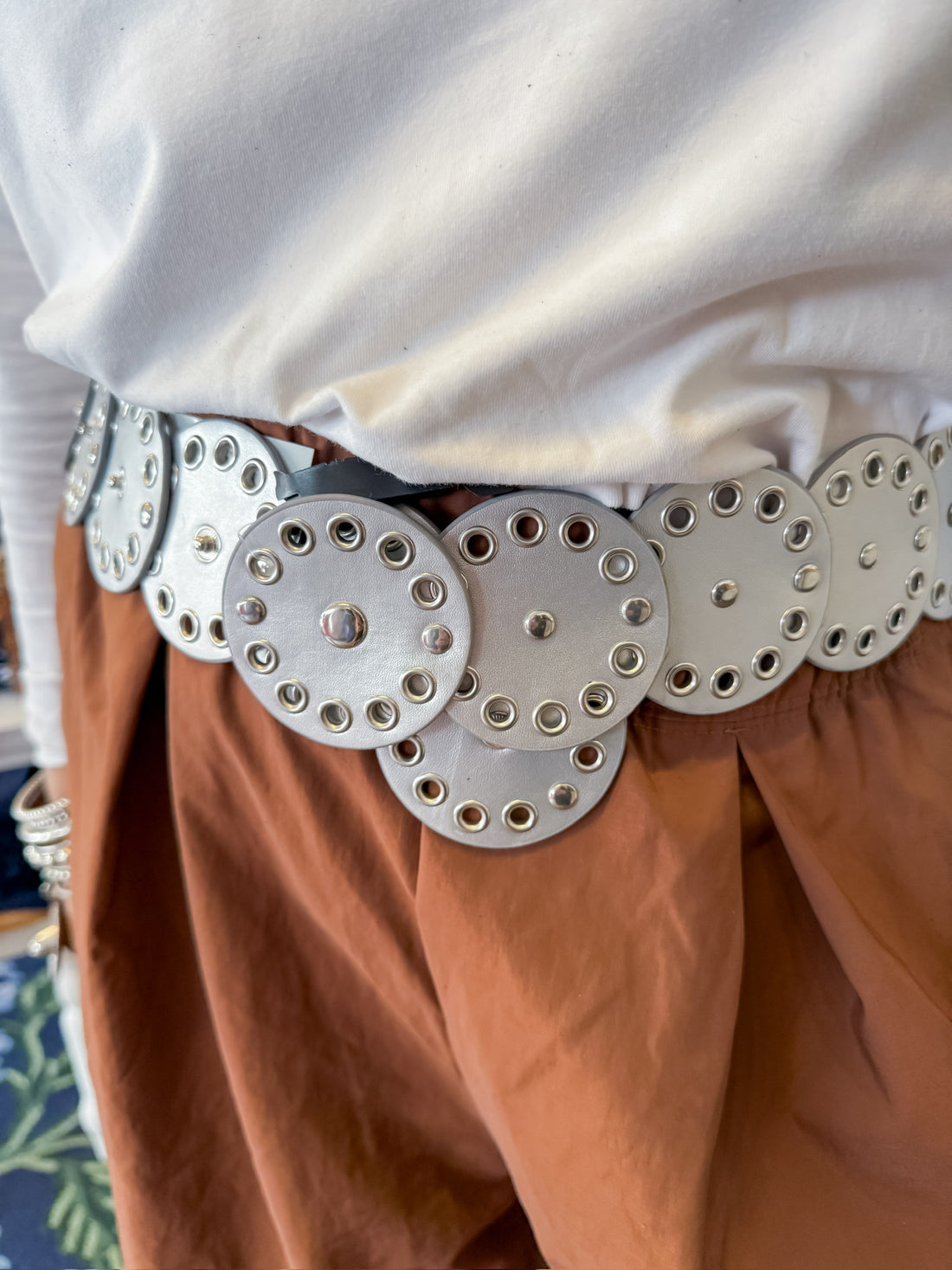 Nightfall Grommet Concho Belt - Silver
