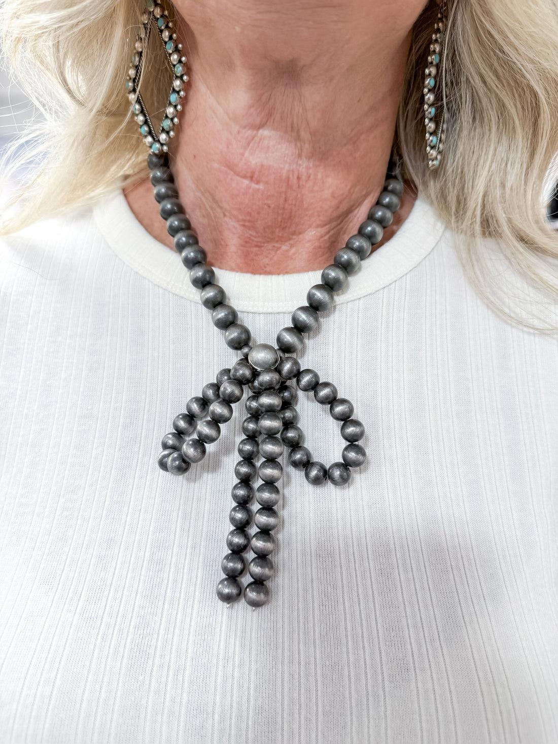 Faux Bead Bow Statement Necklace SW Trading