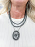Layered Faux Bead Medallion Necklace SW Trading