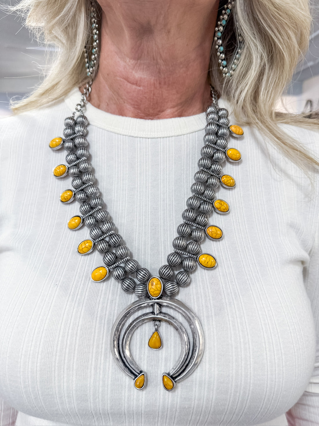 Sunshine Squash Blossom Statement Necklace SW Trading