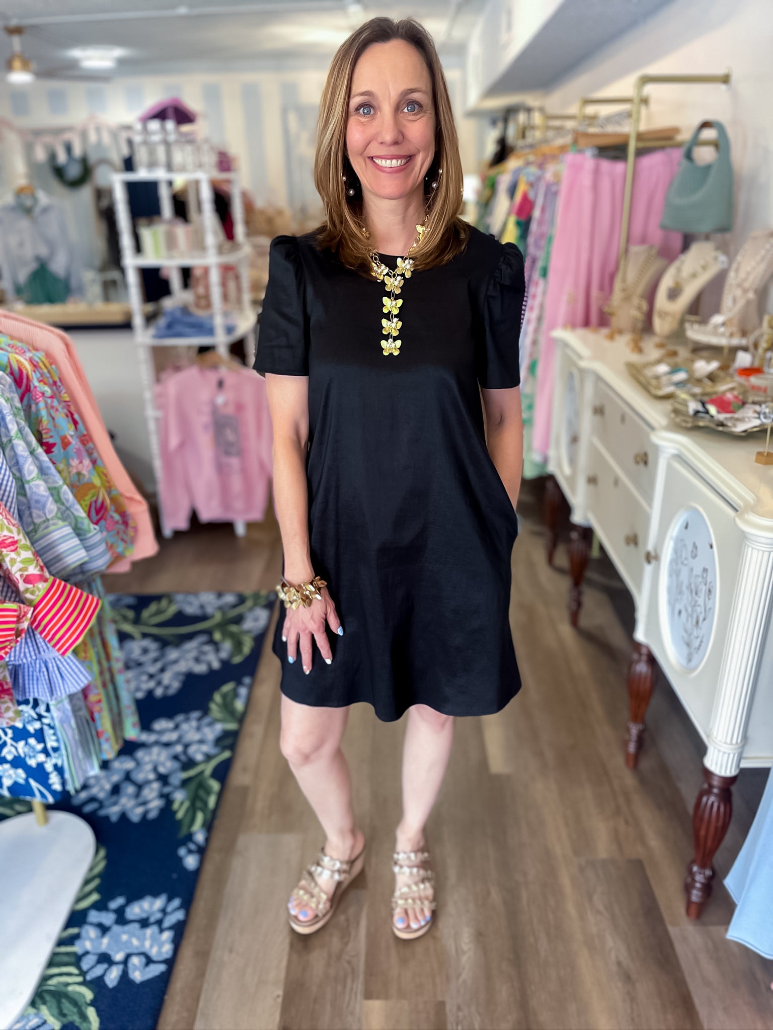 Midnight Bow Back Dress Adrienne