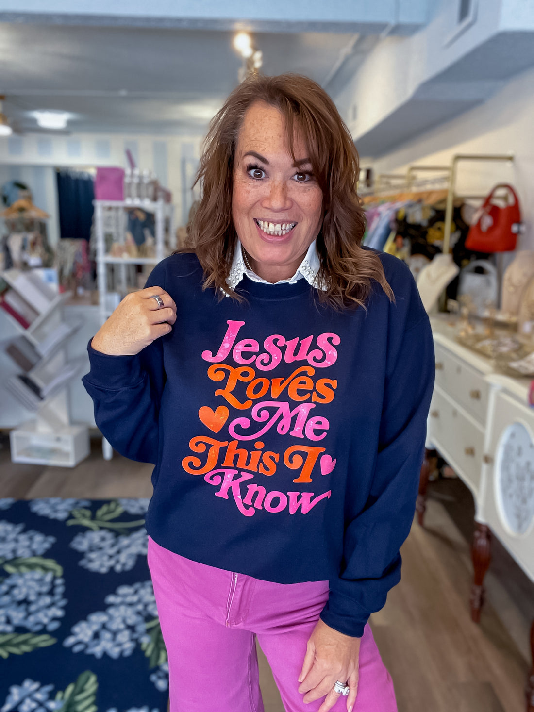 Jesus Loves Me Sweatshirt August Avenue