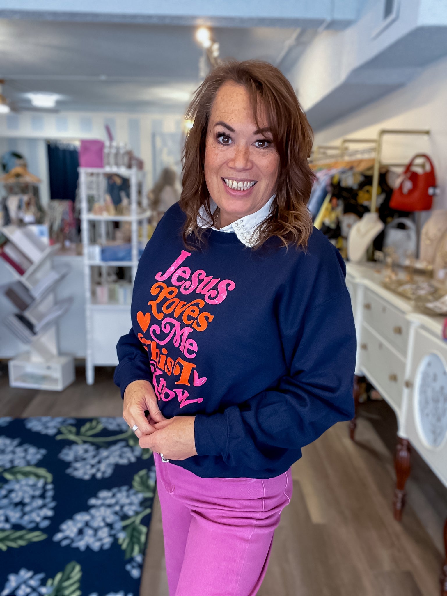 Jesus Loves Me Sweatshirt August Avenue