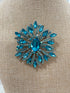 Vintage Aqua Burst Brooch Terry K