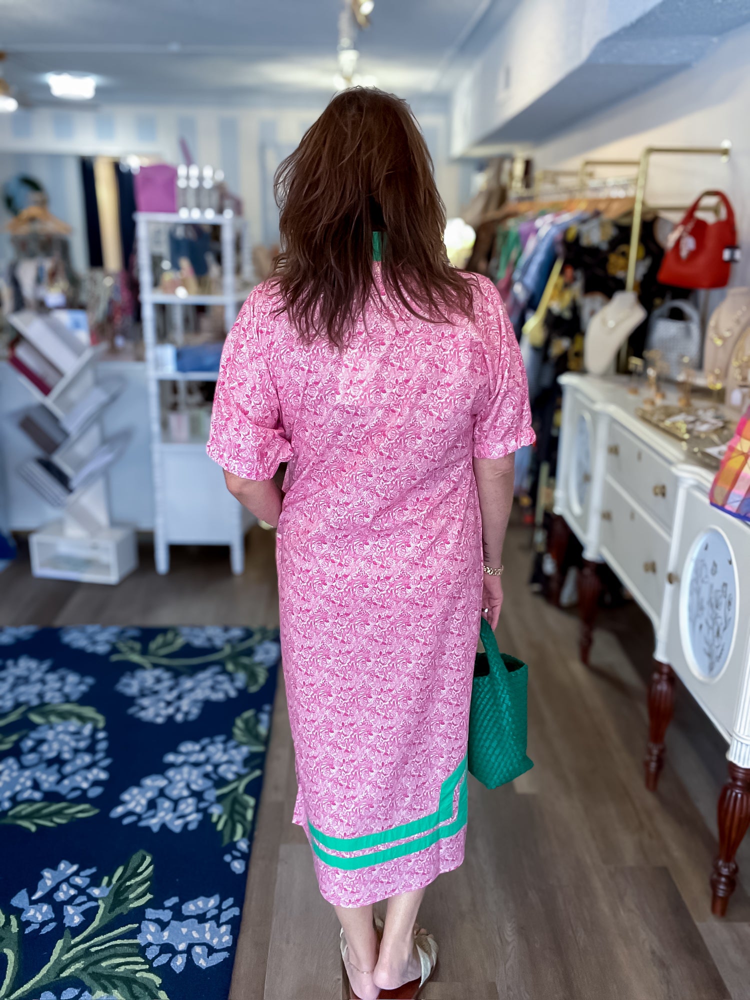 Palm Court Pink Midi Dress Entro