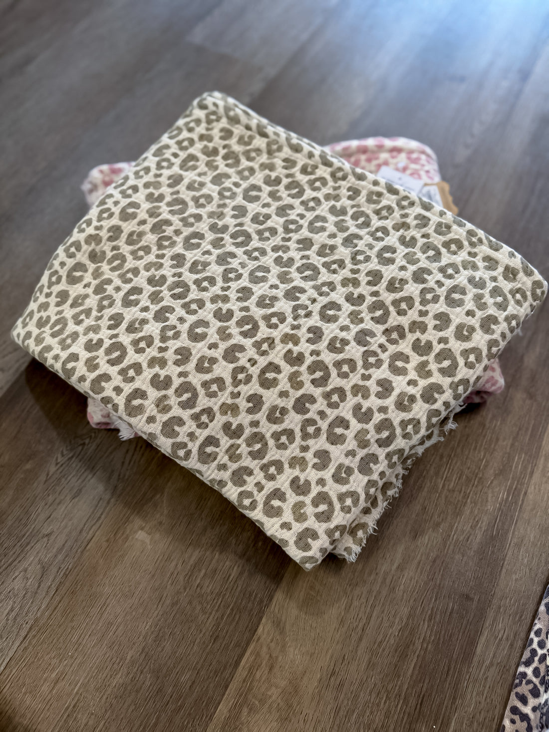 Soft Spot Leopard Throw Blanket- Taupe Mudpie