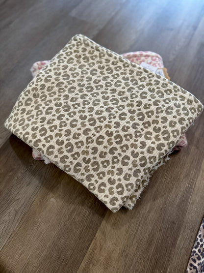 Soft Spot Leopard Throw Blanket- Taupe Mudpie