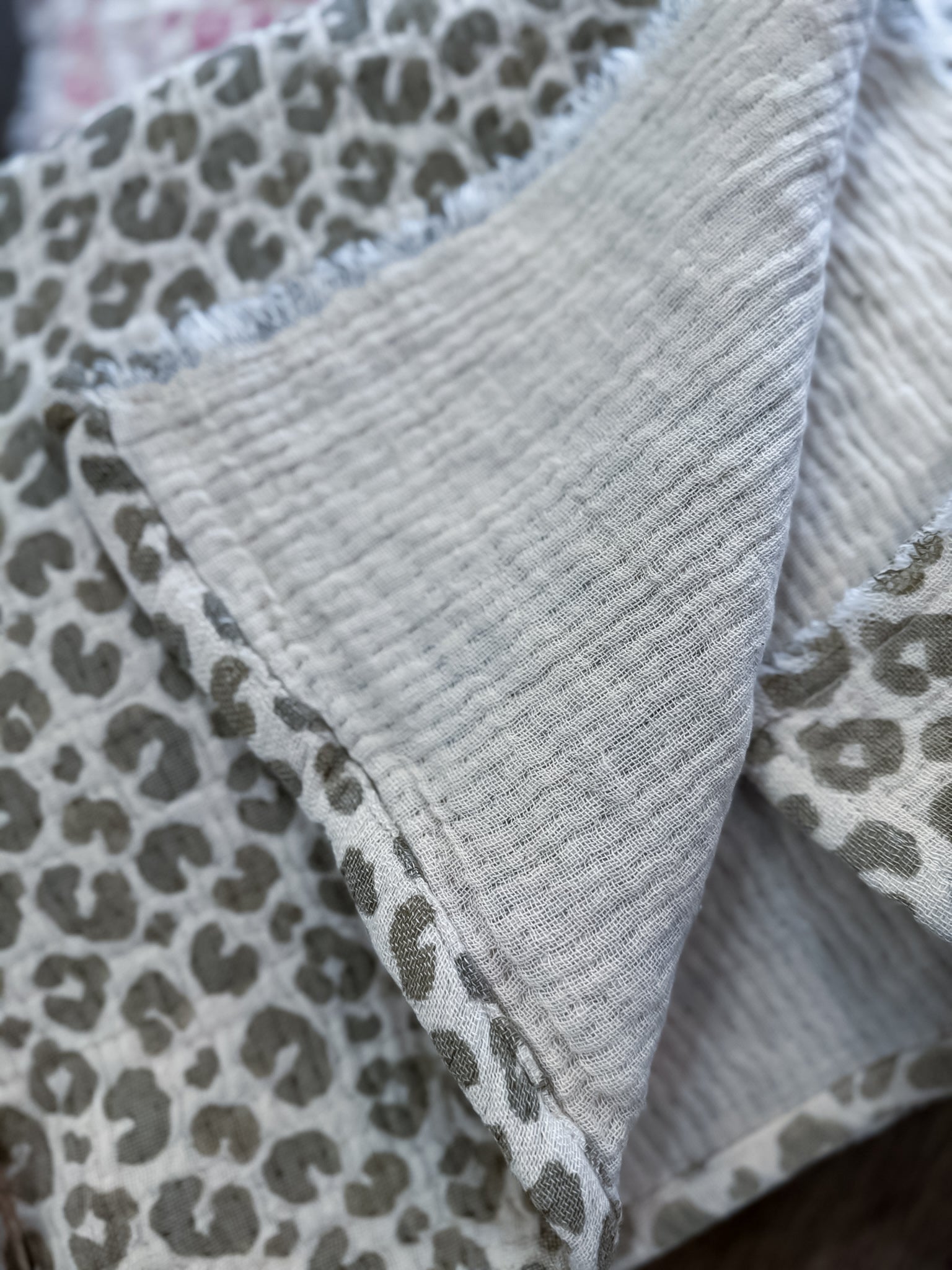 Soft Spot Leopard Throw Blanket- Taupe Mudpie