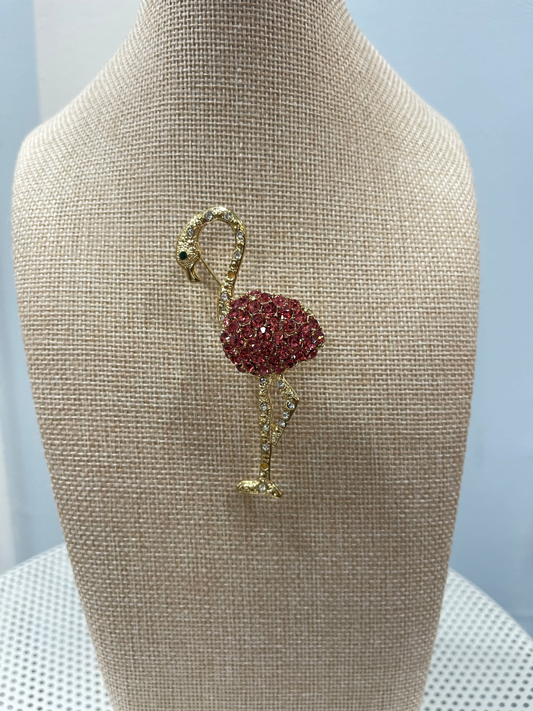 Vintage Blush Flamingo Brooch Terry K