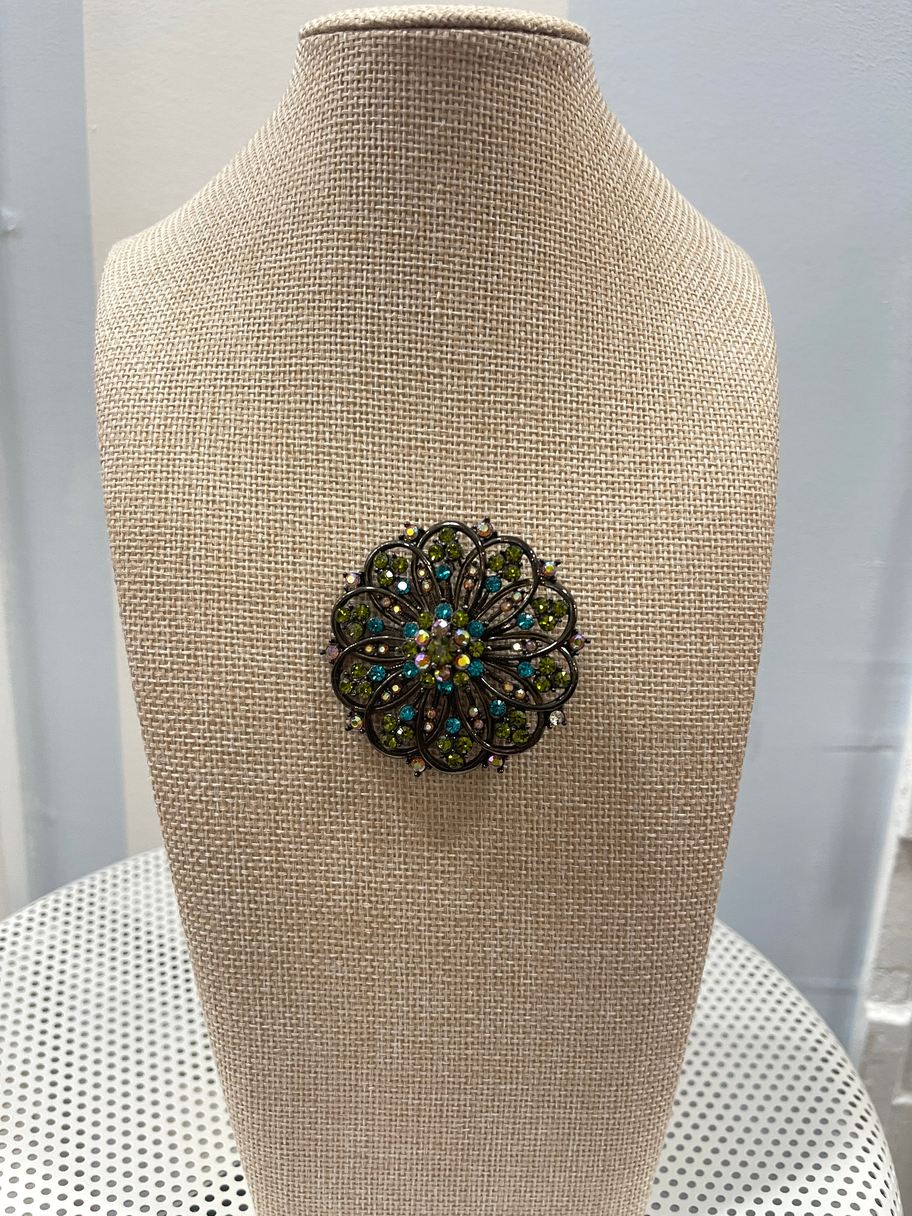 Vintage Olive Bloom Brooch Terry K