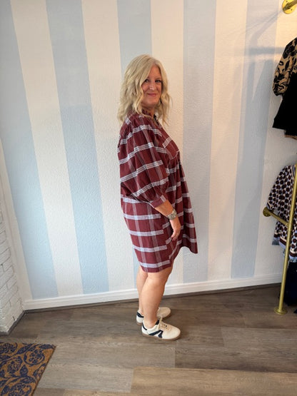 Cabernet Check Dress