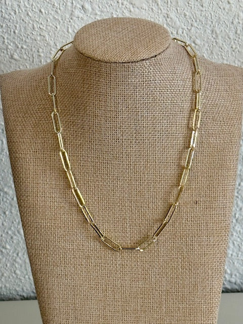 Golden Paperclip Chain Necklace