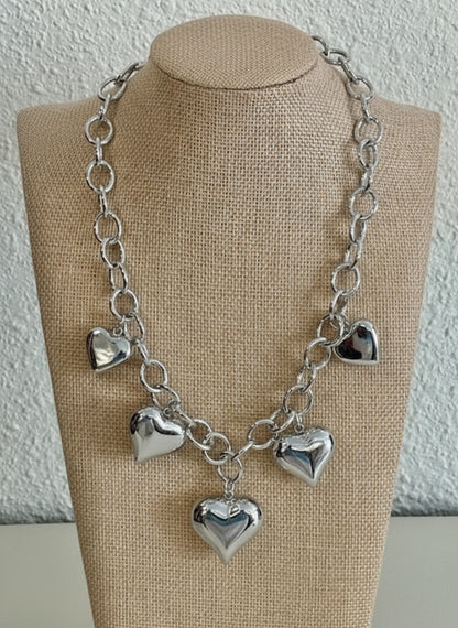 Golden Hearts Statement Necklace Threads of Grace