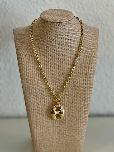 Golden Orbit Pendant Necklace