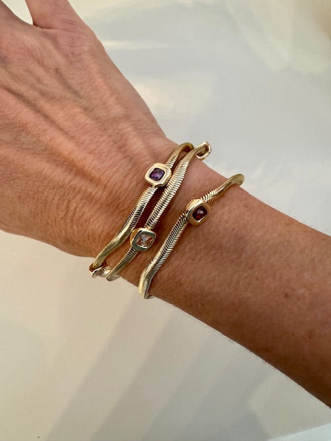 Gemstone Trio Cuff Bracelet