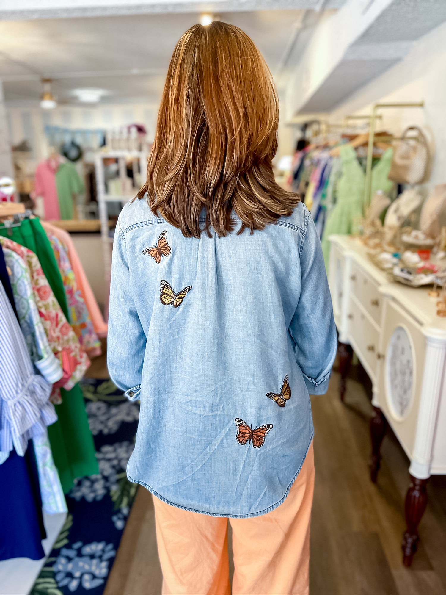 Denim Butterflies Shirt Billy T