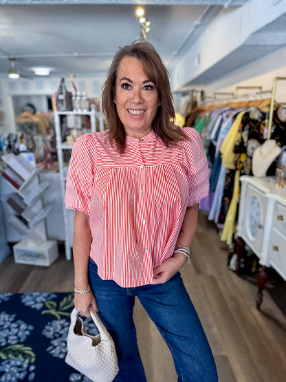 Clementine Stripe Top Entro