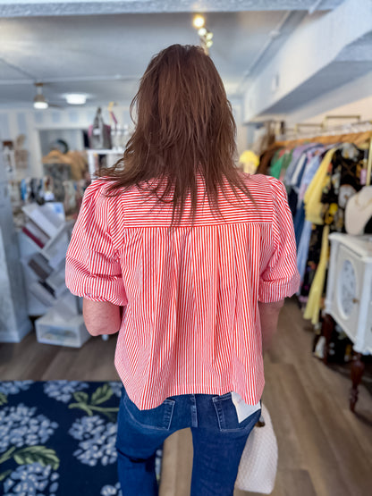 Clementine Stripe Top Entro