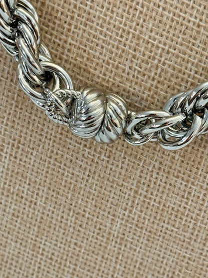 Silver Twist Rope Necklace Threads of Grace