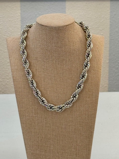 Silver Twist Rope Necklace Threads of Grace