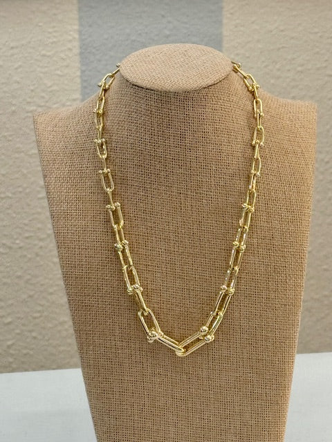 Gilded Link Statement Necklace Threads of Grace