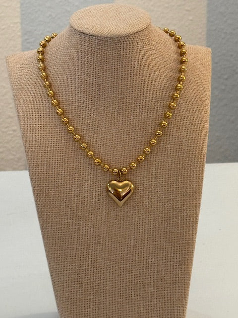 Golden Heart Pendant Necklace Threads of Grace