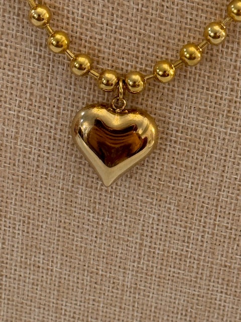 Golden Heart Pendant Necklace Threads of Grace