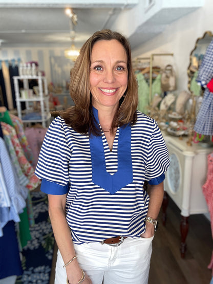 The Ashton Top – Royal Stripe Jodifl
