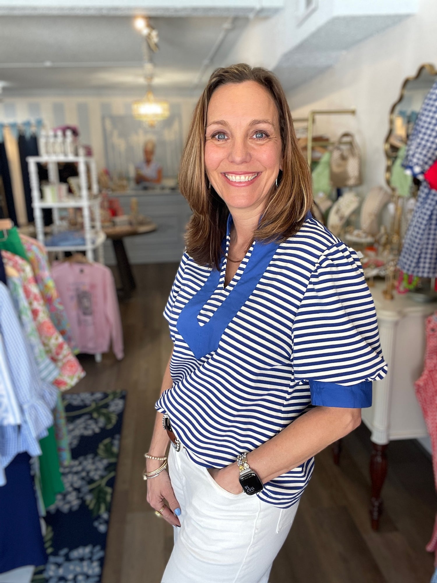 The Ashton Top – Royal Stripe Jodifl