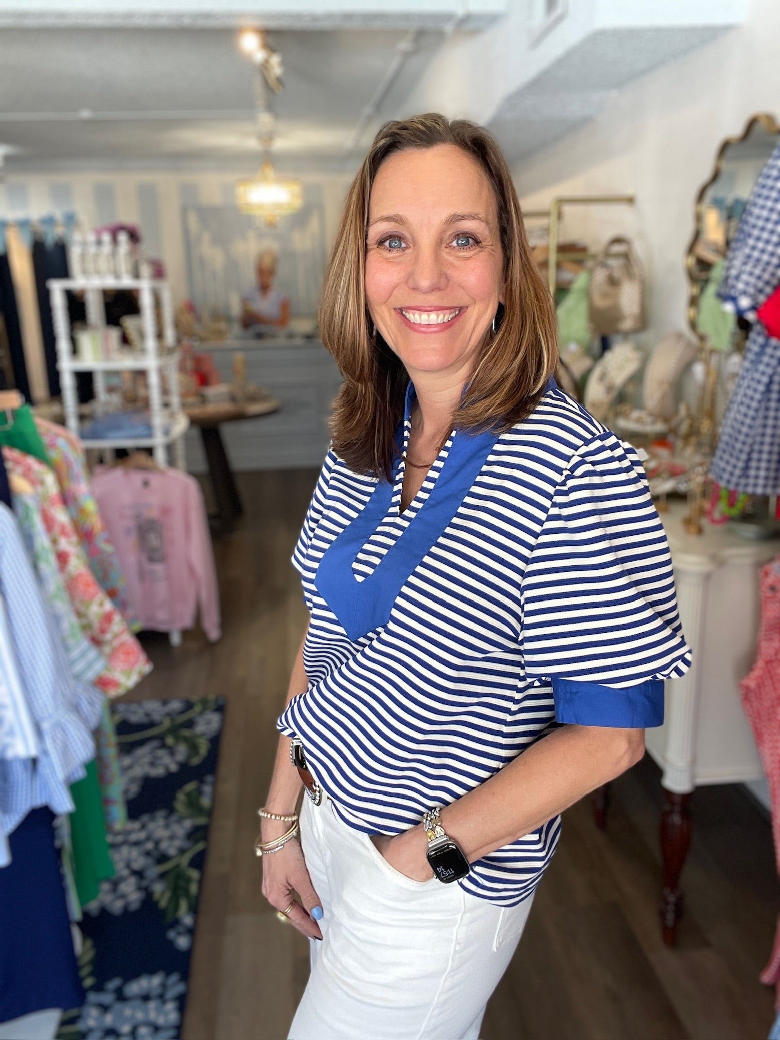 The Ashton Top – Royal Stripe Jodifl
