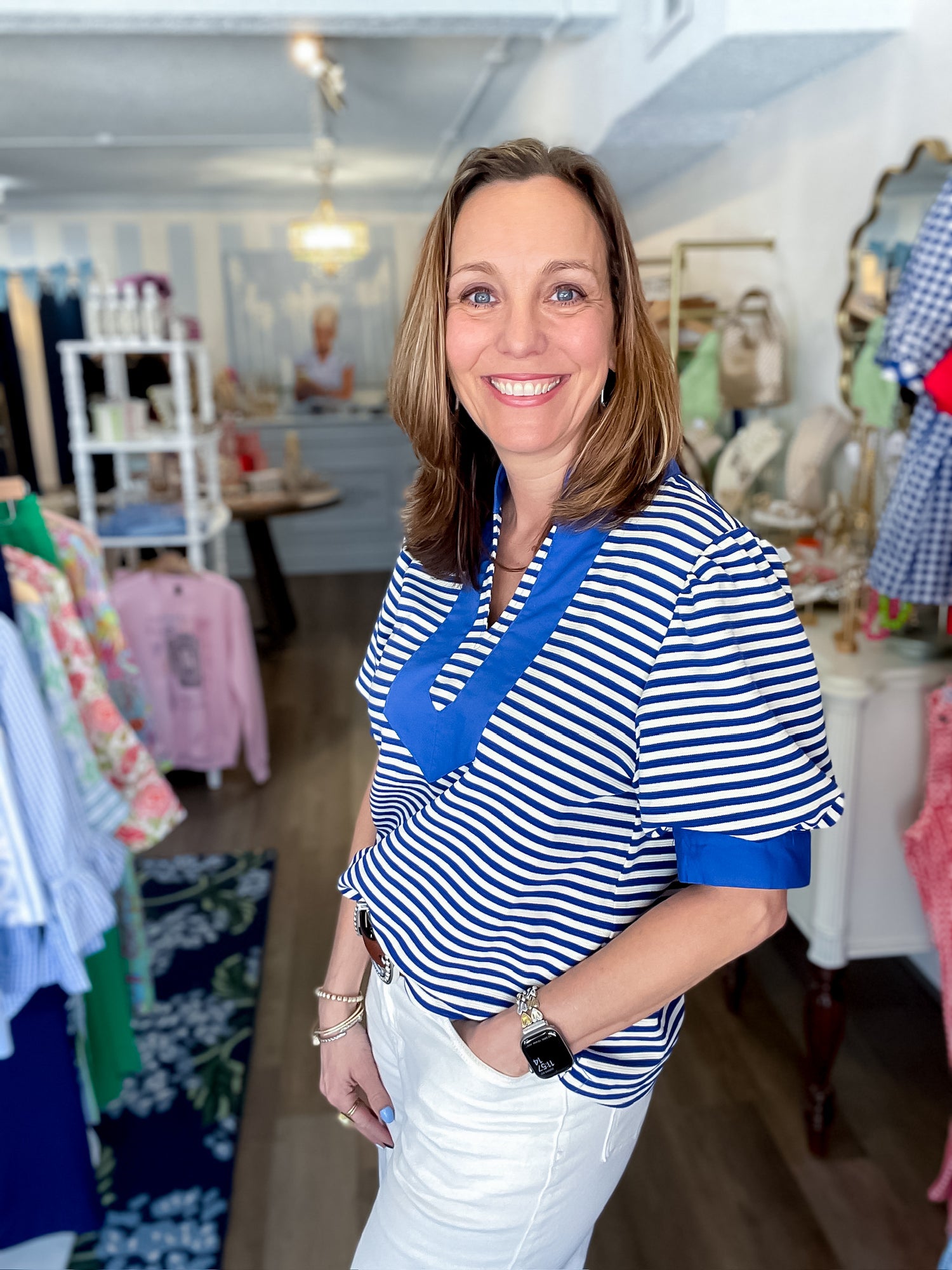 The Ashton Top – Royal Stripe Jodifl