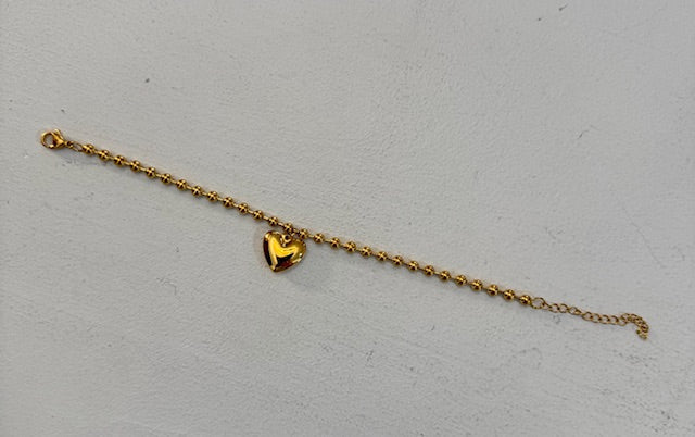 Golden Heart Charm Bracelet Threads of Grace