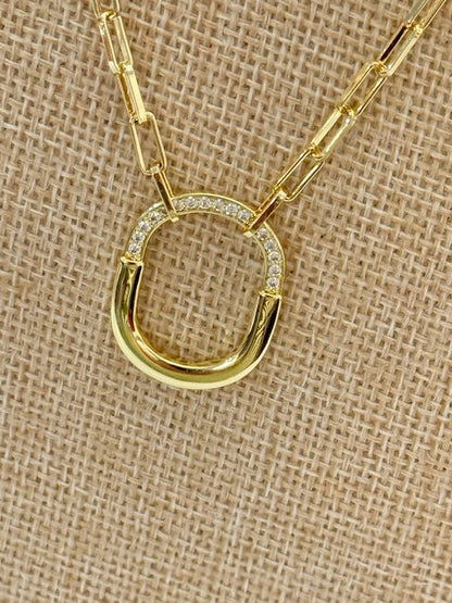 Golden Link Pendant Necklace Threads of Grace